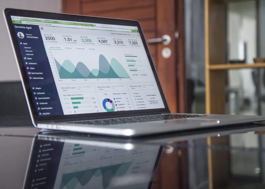 Laptop Showing Charts