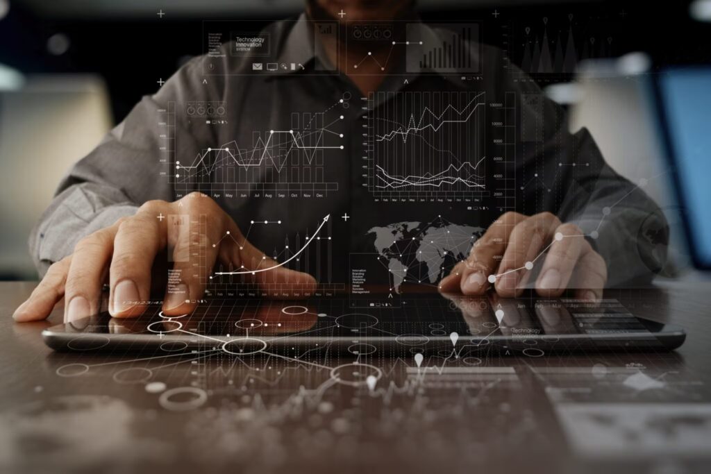 Man working with tablet