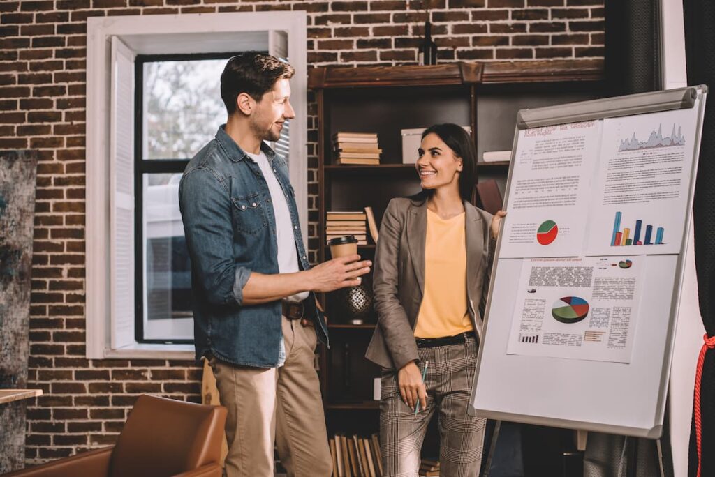 affiliate partners presenting data to each other