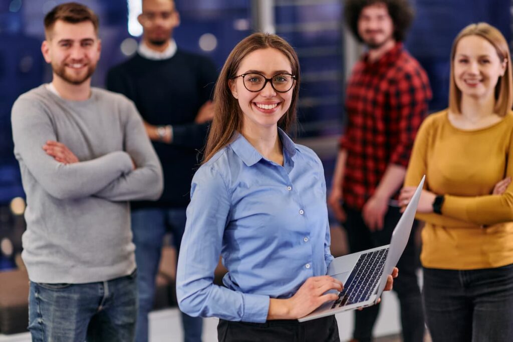 five digital marketers standing next to each other